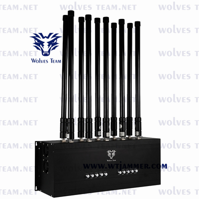 Brouilleur de signal de téléphone portable de 10 bandes construit dans la batterie pour DCS CDMA 3G 4G 5G de GSM PCS