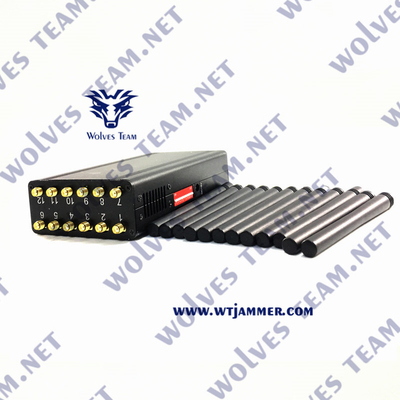 12 dresseur tenu dans la main de fréquence ultra-haute Lojack de VHF de GSM CDMA 3G 4G 5G WIFI GPS de téléphone portable de brouilleur de signal de bandes 30 mètres