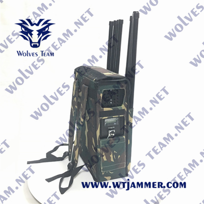 Brouilleur portatif extérieur imperméable de bourdon d'UAV de signal de la défense rf GPS WIFI de protection de la puissance élevée VIP