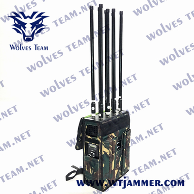Brouilleur portatif extérieur imperméable de bourdon d'UAV de signal de la défense rf GPS WIFI de protection de la puissance élevée VIP