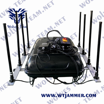 Brouilleur Walky-talky antichoc de signal du téléphone portable 5G de VHF UHF800/900 WIFI5.8g de brouilleur de véhicule de puissance élevée