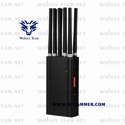 Brouilleur sans fil de signal de VHF de fréquence ultra-haute de GPS L1/L2/L5 Lojack WiFi 16 de bandes de téléphone portable de GSM 5G de brouilleur tenu dans la main de signal