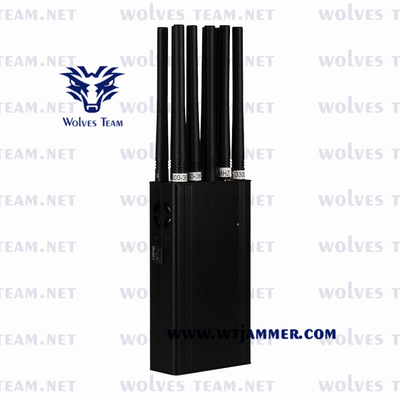 Brouilleur sans fil de signal de VHF de fréquence ultra-haute de GPS L1/L2/L5 Lojack WiFi 16 de bandes de téléphone portable de GSM 5G de brouilleur tenu dans la main de signal