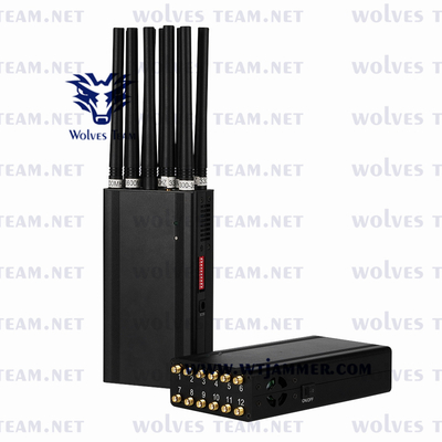 Brouilleur sans fil de signal de VHF de fréquence ultra-haute de GPS L1/L2/L5 Lojack WiFi 16 de bandes de téléphone portable de GSM 5G de brouilleur tenu dans la main de signal
