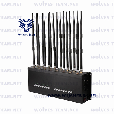 Puissance élevée réglable toute la fréquence ultra-haute GPS 3G 4G 5G de VHF du brouilleur 42W WIFI de signal de téléphone portable