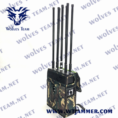 Puissant sac à dos brouilleur de téléphone portable Portable UHF VHF GSM 3G DCS 4G 5G Signal bloquant la couverture 100m