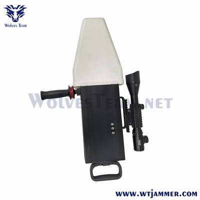 120w Drone signal brouilleur pistolet portatif style 2500 mètres construit dans l'antenne
