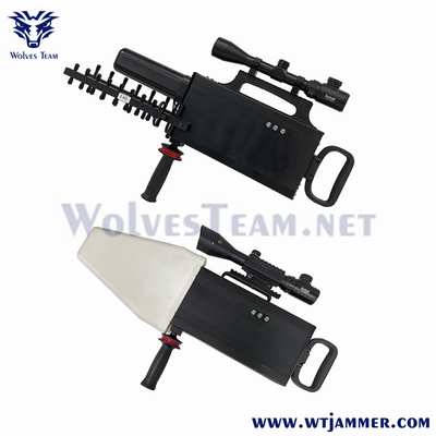 120w Drone signal brouilleur pistolet portatif style 2500 mètres construit dans l'antenne