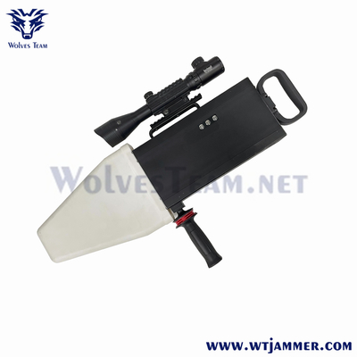 120w Drone signal brouilleur pistolet portatif style 2500 mètres construit dans l'antenne