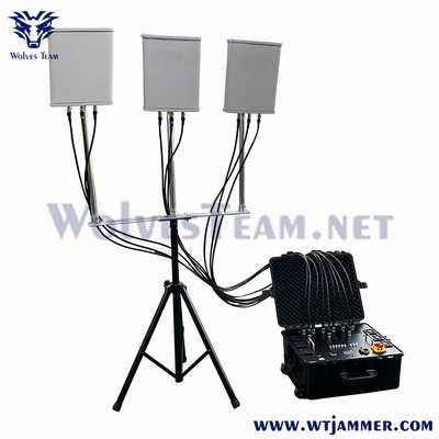 300M Puissance élevée Portable 8 canaux Drone militaire téléphone portable Bomb signal brouilleur