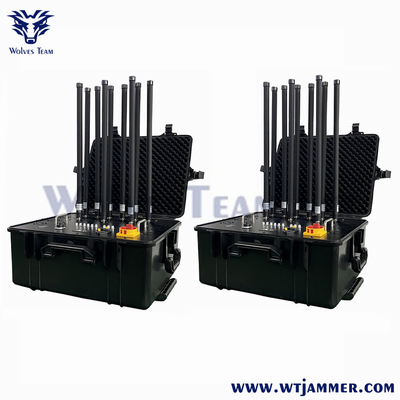 300M Puissance élevée Portable 8 canaux Drone militaire téléphone portable Bomb signal brouilleur