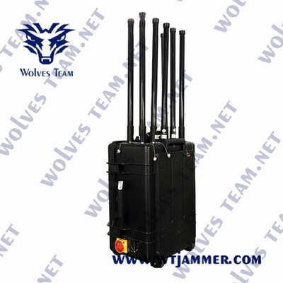 Puissance militaire élevée Portable imperméable RC 433 anti UAV Drone Jammer jusqu'à 4000 mètres