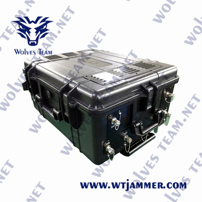 Puissance militaire élevée Portable imperméable RC 433 anti UAV Drone Jammer jusqu'à 4000 mètres