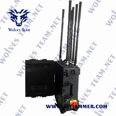 Puissance militaire élevée Portable imperméable RC 433 anti UAV Drone Jammer jusqu'à 4000 mètres
