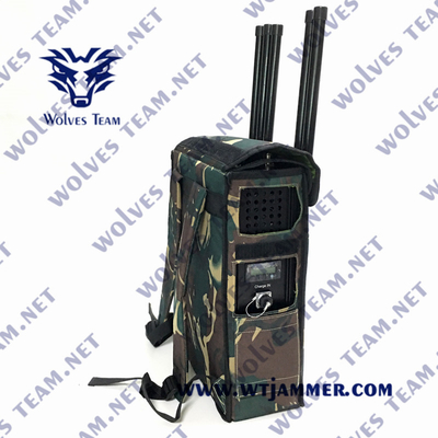 6 canaux 160W GPS Wifi 5.8g Détecteur de signal de sac à dos jusqu'à 2000m