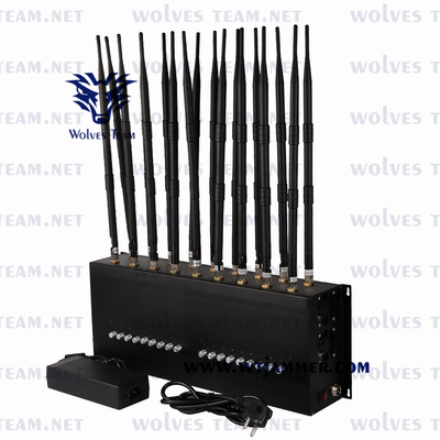 Intérieur 18 antenne bureau GSM 3G 4G 5G Téléphone portable brouilleur Localiseur de contrôle à distance RF signal brouilleur 100 mètres