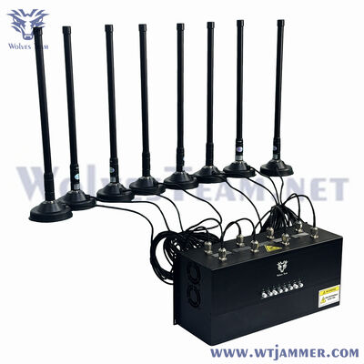 acheter 20W 8 canaux brouilleur de téléphone portable de bureau haute puissance 8 antennes bloqueur de signal toutes bandes fabrication en ligne