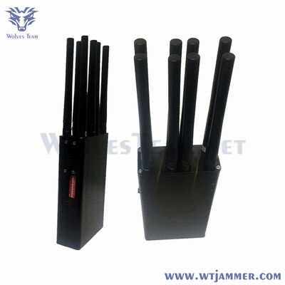 acheter Brouilleur de signal portable à 8 antennes avec bloqueur GPS WiFi pleine bande 2G/3G/4G/5G et batterie intégrée fabrication en ligne