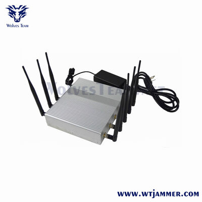acheter 8 antennes brouilleur de signal de bureau haute puissance, blocage GPS WiFi fixe à bande complète 2G / 3G / 4G / 5G avec adaptateur CA fabrication en ligne