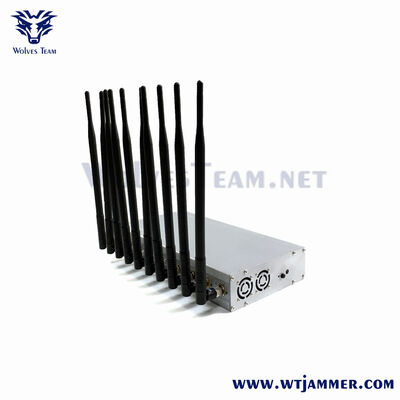 acheter Brouilleur de signal de bureau à 10 canaux de style argenté, bloqueur 2G/3G/4G/5G/WiFi/GPS avec contrôle individuel des canaux fabrication en ligne