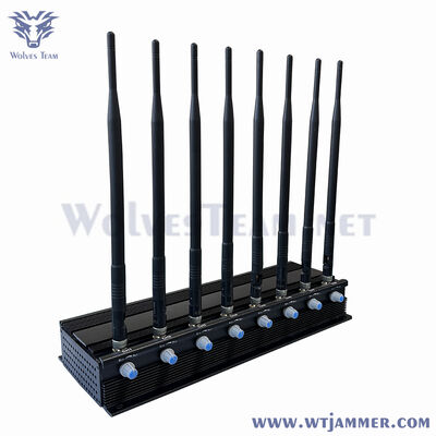 acheter 8 canaux brouilleur de signal de puissance réglable, blocage RF de bureau portable pour WiFi GPS téléphone cellulaire anti-écoute fabrication en ligne