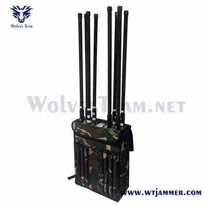 acheter Bloqueur de signal de sac à dos RF haute puissance à 8 canaux pour GPS, WIFI, protection anti-drone et anti-IED fabrication en ligne