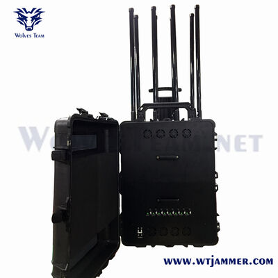 acheter 8 antennes Trolley Luggage High Power Full Band Signal Jammer avec interférence à longue portée fabrication en ligne