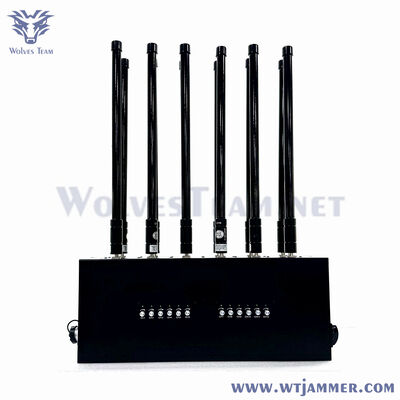 acheter 6 canaux 300W brouilleur de signal de bureau, portée de blocage jusqu'à 100 m pour 2G / 3G / 4G / 5G / WiFi / GPS fabrication en ligne