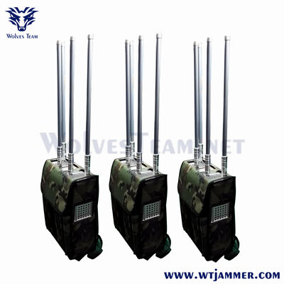 acheter dresseur omnidirectionnel de signal de téléphone portable du brouilleur 5G de sac à dos de 4 antennes 200 watts fabrication en ligne