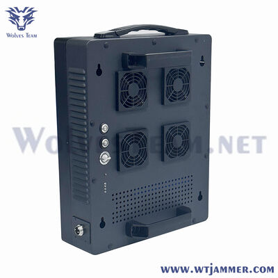 acheter 4 grands ventilateurs de refroidissement brouilleur de Signal portable pleine bande interrupteurs marche/arrêt séparés batterie intégrée transport manuel bloqueur WiFi de téléphone Portable fabrication en ligne