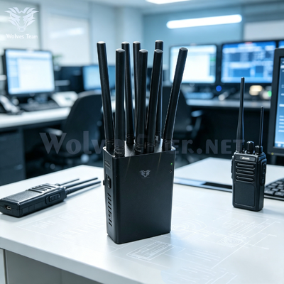 Acheter Appareil d'interférence radio multi-antennes portable à main avec walkie-talkie et brouilleur de signal radio bidirectionnel fabrication en ligne