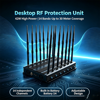 Acheter Brouilleur de signal de bureau de 14 canaux de 42 W avec antenne omnidirectionnelle pour le blocage du signal cellulaire fabrication en ligne