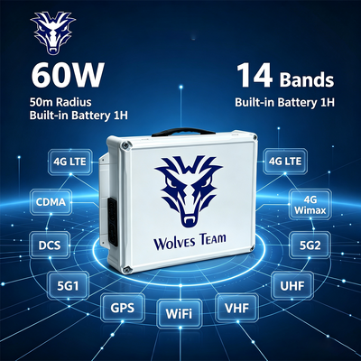 Acheter Bloqueur de signal de bureau 60W 14 bandes avec batterie intégrée pour 4G LTE 5G WiFi GPS VHF UHF Lojack fabrication en ligne