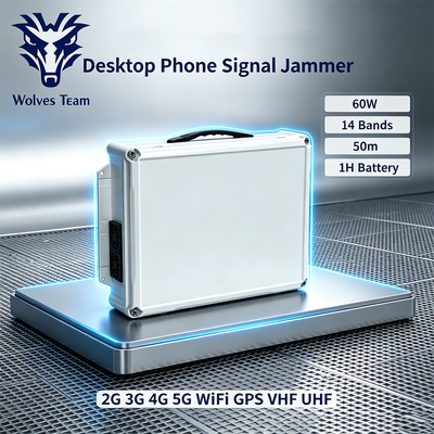 Acheter Bloqueur de signal de bureau 60W 14 bandes avec batterie intégrée pour le brouillage RF toutes bandes fabrication en ligne