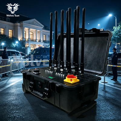 Acheter Brouilleur de signal de type chariot avec antennes intégrées et batterie intégrée Fréquences personnalisables pour des réunions temporaires de haut niveau fabrication en ligne