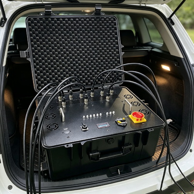 Acheter Brouilleur de signal portable personnalisable haute puissance avec batterie rechargeable intégrée et antennes Installation temporaire dans le coffre d'un véhicule pour les lieux publics bondés fabrication en ligne