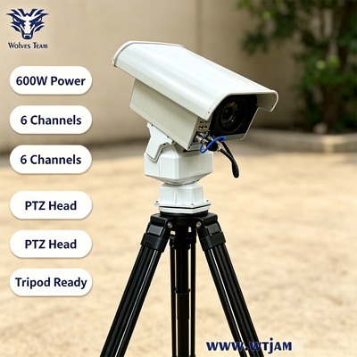 Acheter Bloqueur de drone PTZ 6 canaux 600W avec antenne directionnelle pour brouilleur de signal anti-drone à couverture complète fabrication en ligne