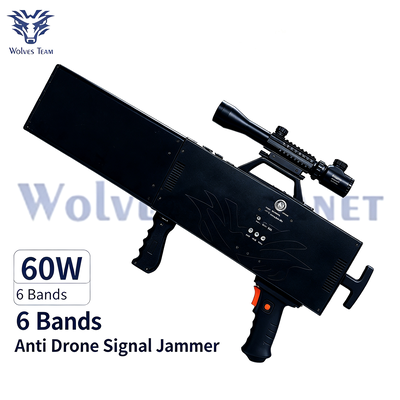 Acheter Perturateur de signal anti-drone portable 6 bandes 60W pour la perturbation des communications UAV fabrication en ligne