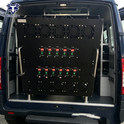 Acheter Système de suppression tactique sans fil à bord de véhicule à haute puissance 2000KM Anti-tracking et anti-drone RF signal blocker fabrication en ligne