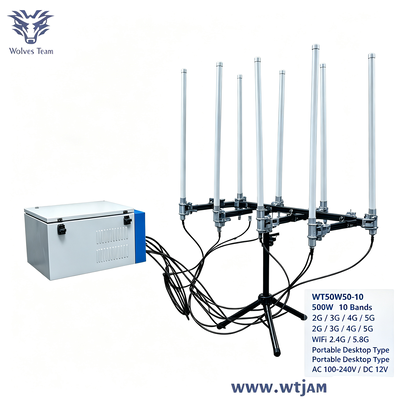 Acheter 500W brouilleur de signal portable 10 bandes pour bloquer les téléphones portables et le WiFi fabrication en ligne