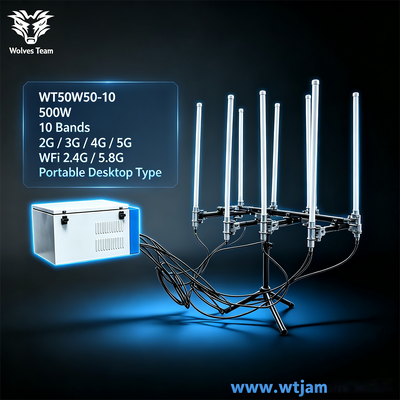 Acheter Brouilleur de signal portable de 10 canaux de 500 W pour GSM DCS 3G 4G 5G WiFi 2.4G 5.8G Bloqueur de signal cellulaire fabrication en ligne