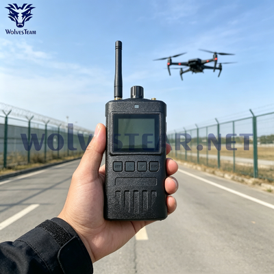 Acheter Détecteur de drones portatif équipé d'une batterie rechargeable intégrée et d'une antenne omnidirectionnelle d'alarme automatique pour détecter les signaux de drones fabrication en ligne