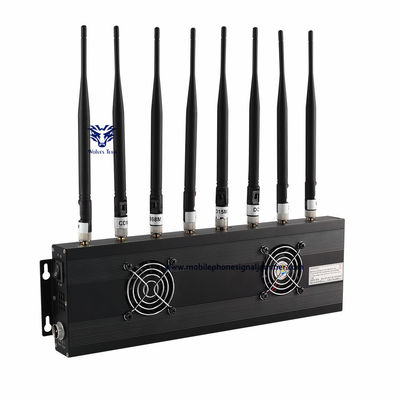 brouilleur de GSM 3G 4G 5G WIFI de brouilleur de signal de téléphone portable des canaux 80W 8 bloquant la gamme 100 mètres