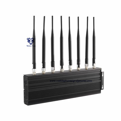 brouilleur de GSM 3G 4G 5G WIFI de brouilleur de signal de téléphone portable des canaux 80W 8 bloquant la gamme 100 mètres