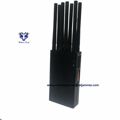 Brouilleur portatif de signal de téléphone portable de l'antenne 10 PCS CDMA 3G 4G 5G WiFi brouilleur de signal GPS