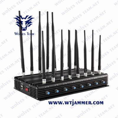 brouilleur de signal de téléphone de VHF 3G 4G 5G de fréquence ultra-haute de dresseur de WiFi de brouilleur de signal de téléphone portable cellulaire de canaux des Multi-bandes 14