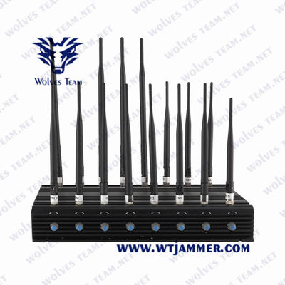 brouilleur de signal de téléphone de VHF 3G 4G 5G de fréquence ultra-haute de dresseur de WiFi de brouilleur de signal de téléphone portable cellulaire de canaux des Multi-bandes 14