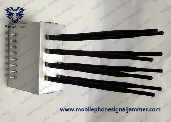 Antenne réglable de la puissance élevée 8 de brouilleur de signal de téléphone portable bloquant le brouilleur de WiFi GPS GSM CDMA 3G 4G 5G 100 mètres