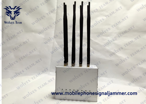 Antenne réglable de la puissance élevée 8 de brouilleur de signal de téléphone portable bloquant le brouilleur de WiFi GPS GSM CDMA 3G 4G 5G 100 mètres