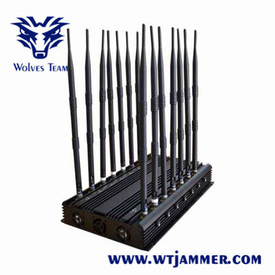 Brouilleur de signal de téléphone portable de WiFi de 14 antennes 50 mètres